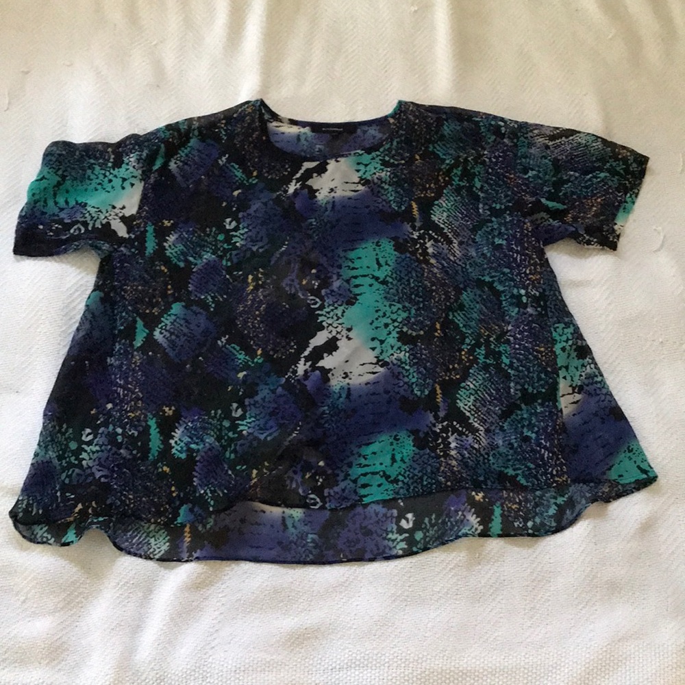 Olivaceous Sheer Snakeskin Flowy Top